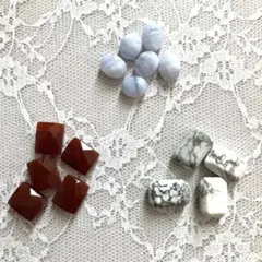 カーネリアン・ホワイトハウライト・ブルーレース　パーツセット