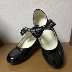 キッズフォーマル　発表会　結婚式　エナメルシューズ　黒　23センチ