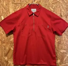 Carhartt ハーフジップ 半袖シャツ レッド Mサイズのサムネイル