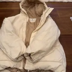 UNIQLO フード付きダウンベスト 140 アイボリー