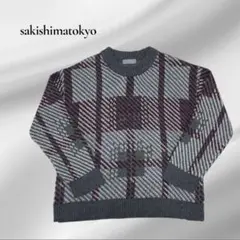 【sakishimatokyo】配色ジャガードチェックニット Mのサムネイル