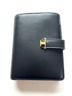 TOD’S 二つ折り財布 レザー ブラック×ピンク T金具 イタリア製 美品のサムネイル
