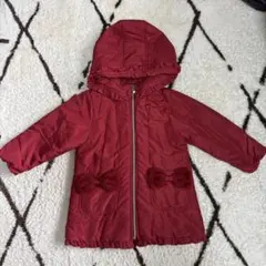 MezzoPiano メゾピアノ リボン付きダウンコート 赤 100