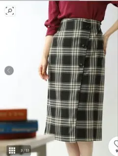 値下げ　ラップ風　ナロースカート　【チェック】