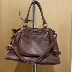 【anello】2WAYショルダーバッグ トートバッグ ブラウン 合成皮革