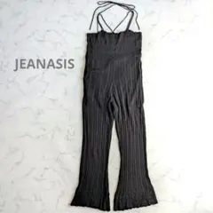 ジーナシス JEANASIS ニットオールインワン M ブラック 黒 サロペットのサムネイル