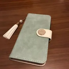 Youmerz 手帳型 iPhoneケース ミントグリーン