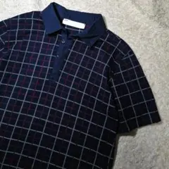 美品⭕️BURBERRY GOLF チェック柄 ポロシャツ ネイビー L - メルカリ