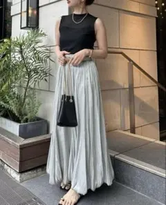 anuans アニュアンス サテンドレープバルーンスカート