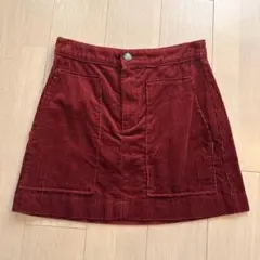 【未使用】H&M コーデュロイ ミニスカート ボルドー 42P 大きいサイズ