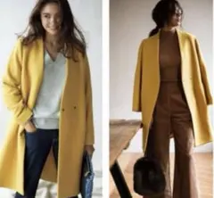 プラステ　ノーカラーコート　イエロー