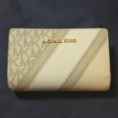 MICHAEL KORS グレー ベージュ 二つ折り財布
