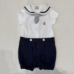 プティマイン（petit main）半袖マリン2WAYオール 50〜70cm