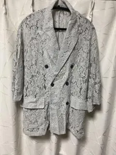 CLEL】ユニセックス ルーズ コードレース半袖ダブルテーラード