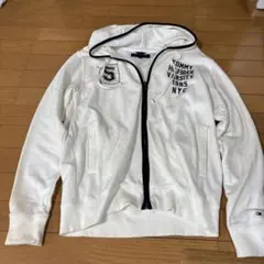 Tommy Hilfiger メンズフルジップパーカー ホワイトM
