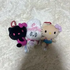 ハローキティ ぬいぐるみ 3点セット カラビナ付き