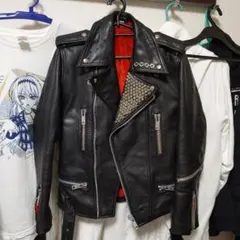 GLAD NEWS ダブルライダースジャケット スタッズ ブラック - メルカリ
