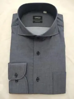 【 美品 未使用品 】ONLY 長袖 ブルーグレー カッタウェイ Ｌサイズ