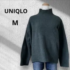 ◆ユニクロ　スフレヤーンモックネックセーター　M グレー