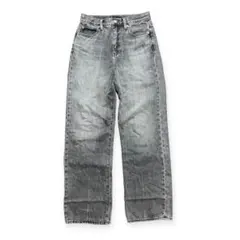 【UNIQLO】グレー ワイドストレートジーンズ　サイズ24 ウエスト61㎝