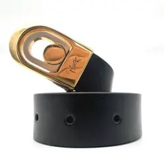 美品　Yves Saint Laurent　ベルト　レザー　ロゴバックル　YSL