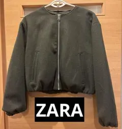 ZARA ソフトボンバージャケット　Mサイズ　オリーブ　グリーン　カーキ