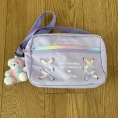 ショルダーバッグ　女の子　ラベンダー　マスコット付きのサムネイル