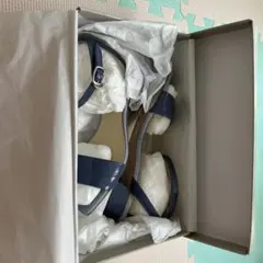 【新品】【値下げ】ブロックヒール サンダル50↓↑ LT.Blue 23.5cm