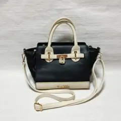 セシルマクビー ハンドバッグ ショルダーバッグ 2way ブラック/アイボリー