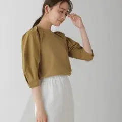 【ナノユニバース】七分袖 カットソー F　マスタード