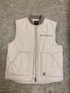 ZARA ダックベスト　アイボリー　size L