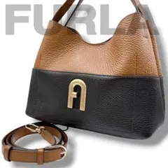 ☆極美品☆【FURLA】プリムラ ホーボー バイカラー レザー ショルダーバッグ