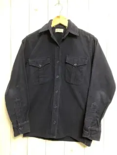 L.L.Bean 筆記体ロゴ シャモアクロス コットンシャツ ネイビー