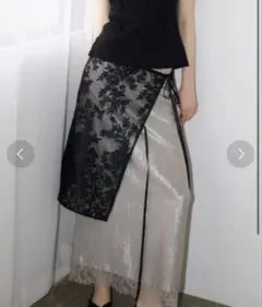 お値下げ中〜AIC. ダブルリボンレースラップクロス　黒