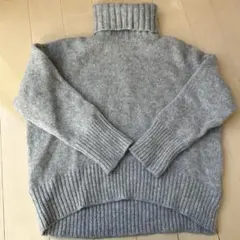 GALERIE VIE ファインウール タートルネックプルオーバー　グレー　S