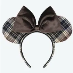 ミッキー型カチューシャ チェック柄