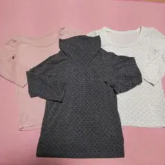 ユニクロ ヒートテック 長袖 肌着 3枚 タートルネック 80 女の子