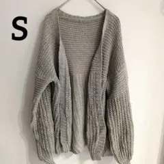 SHEIN 【S】 長袖カーディガン ニットカーディガン ざっくり編み シンプル