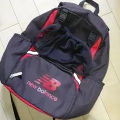 new balance キッズリュック サッカー 黒×赤