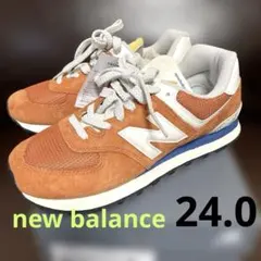 New Balanceスニーカー ML574オレンジ 新品未使用　２４センチ
