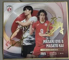 甲斐優斗＆大宅真樹 バレーボール男子日本代表 2025 mini色紙 箔押し