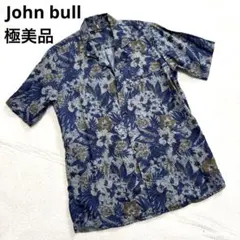極美品 ジョンブル ワイシャツ 半袖 オープンカラーシャツ 麻100% L 花柄のサムネイル