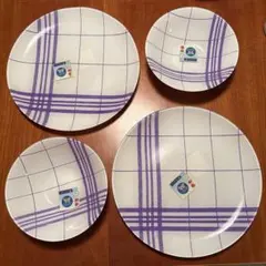 ルミナルク　フランス製　ボウル&ディッシュ　フレンチリネン柄