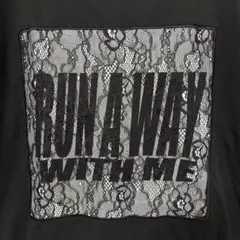 【BROWNY】 レース ロゴTシャツ ブラック Fサイズ カジュアル 半袖のサムネイル