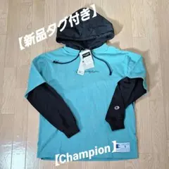 《新品》チャンピオンChampion フェイクレイヤード フーデッドTシャツ