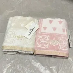 新品☆ウンガロ フェイスタオル 2枚☆ベージュ ピンクのサムネイル