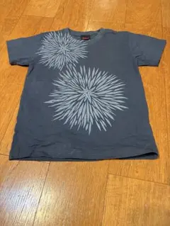 T guma 花柄プリント ネイビー 半袖Tシャツ