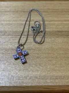 モザイク クロス 十字架 ネックレス ヴィンテージ　アンティーク　イタリア
