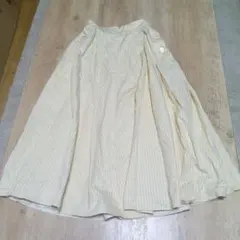 【SOFLANE】　イエロー　ストライプ　タック　フレアスカート　S相当