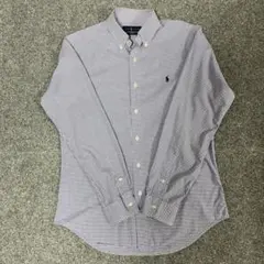 ラルフローレン ギンガムチェック M スリムフィット ポニー刺繍 美品